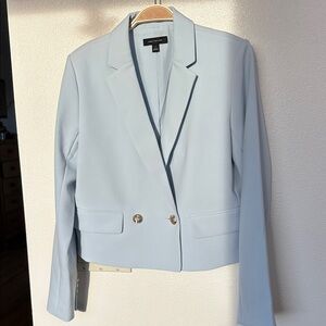 Ann Taylor Light Blue Double-Breasted Blazer